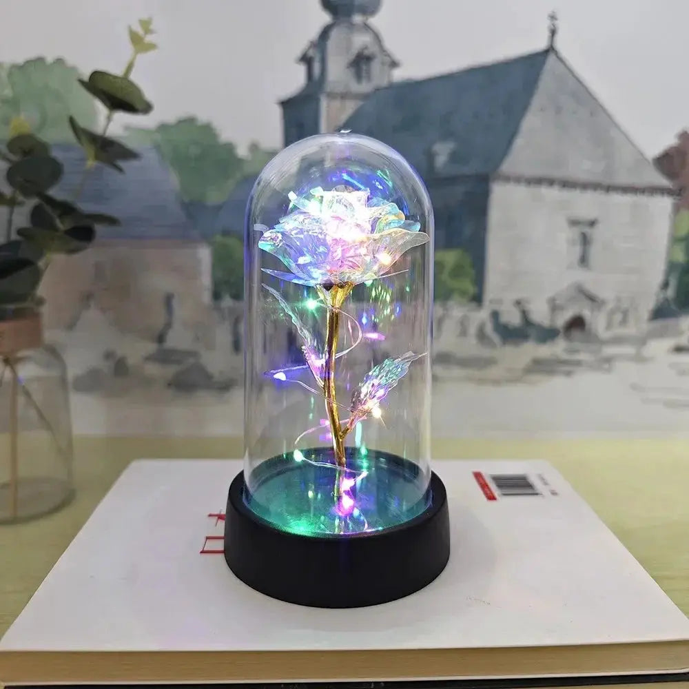 Artificial Rose Flowers With LED Light Eternal Rose Gift For Girlfriend Valentines Day Wedding Decor Christmas Gifts
