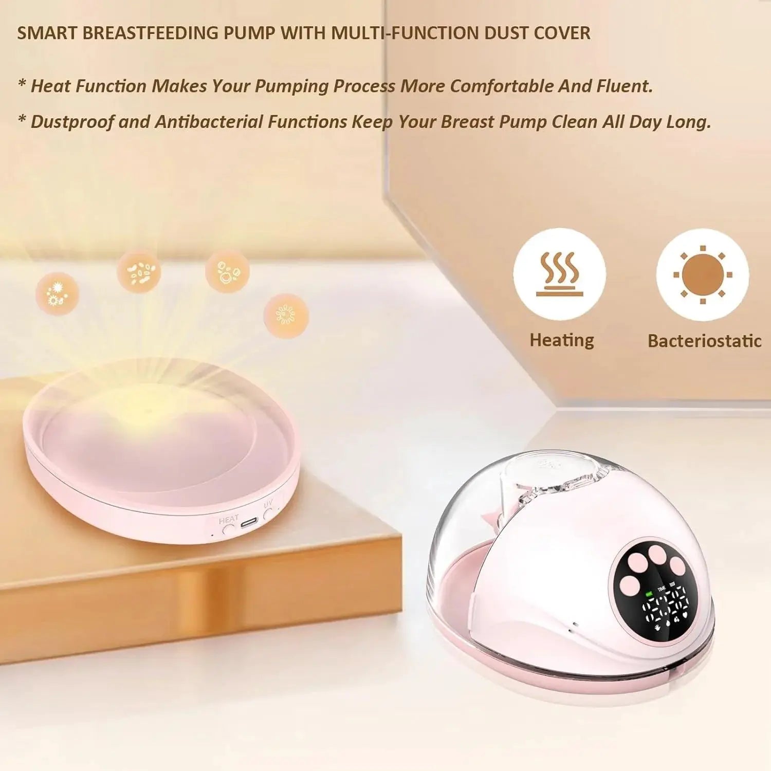 Wearable Electric Breast Pump Handsfree BPA Free With Heating And UV Sterilize Lid Optional Wireless Upgrade