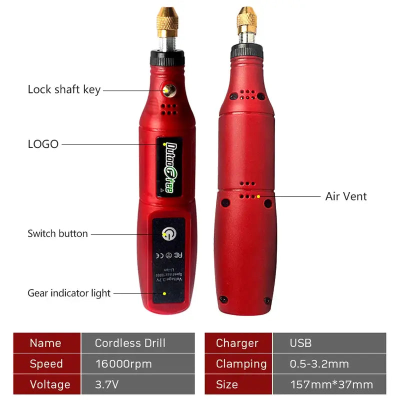 USB Cordless Rotary Engraving Pen Tool Kit For Woodworking Jewelry Metal Glass Mini Wireless Drill With 24 Accessories