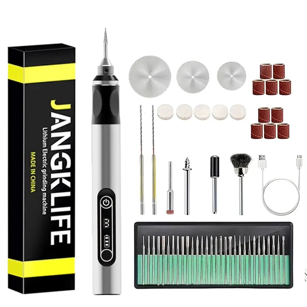 JANGKLIFE Cordless USB Rotary Tool Kit For Woodworking Engraving Jewelry Metal Glass Mini Wireless Drill