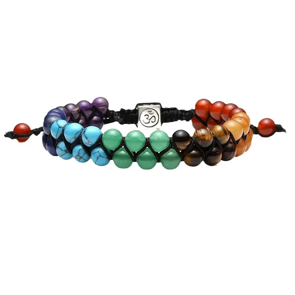 Top Plaza 7 Chakra Crystal Bracelet Yoga Stone Adjustable Beads For Meditation Relaxation And Anxiety Relief For Women