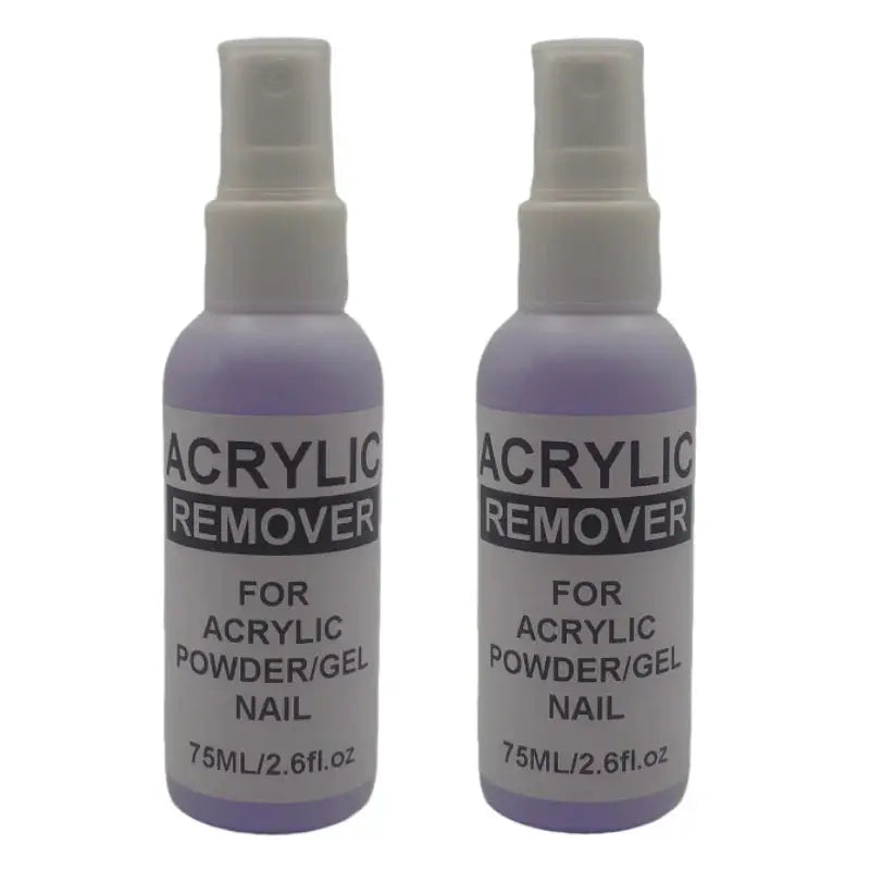 Acrylic remover bottles by Simples Market with lavender liquid, 75ml each (2 bottles)