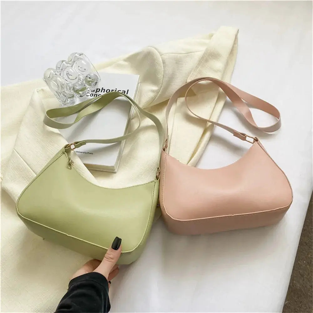 Simples Market two pastel square handbags in green and pink, single-shoulder armpit bags