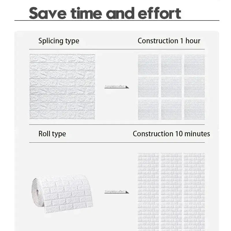 EverWall 3D Self Adhesive Waterproof Brick Wall Stickers Realistic Texture Moisture Resistant Durable Finish
