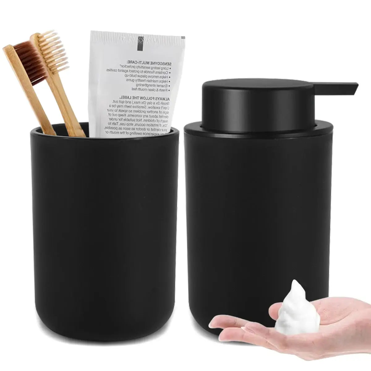 Foam Soap Dispenser With Mouthwash Cup Refillable For Kitchen And Bathroom Hand Soap Dish Soap Lotion Bottles