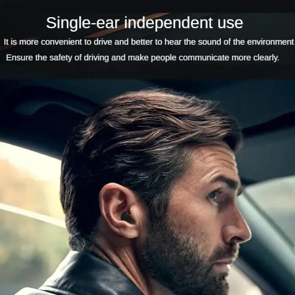 SK18 Mini Invisible Bluetooth Earbuds by Simples Market, black wireless in-ear headphones with mic