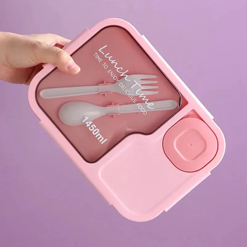 Bento Lunch Box For Kids Girls Cartoon Kawaii Cute Heated 3 Grid Food Storage Lunchbox Sandwich Snack