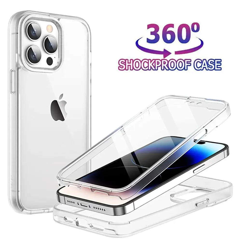 NovaShield 360 Full Body Clear Case For iPhone 17 16 15 14 13 12 11 Pro XS Max 7 8 Plus Shockproof Full Coverage