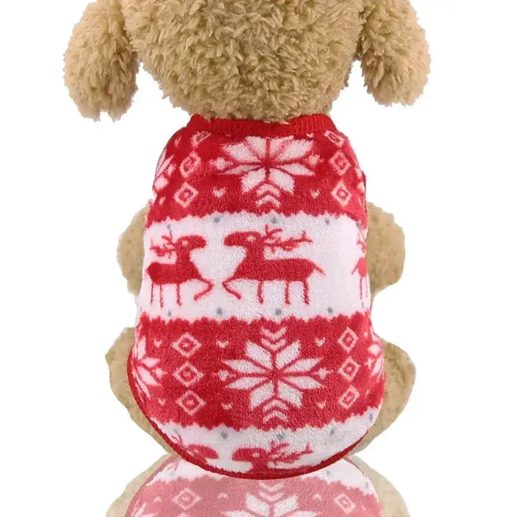 Dog Christmas Clothes Winter Warm Coat Hoodie For Small To Medium Dogs And Cats Elk And Santa Claus Prints Costume