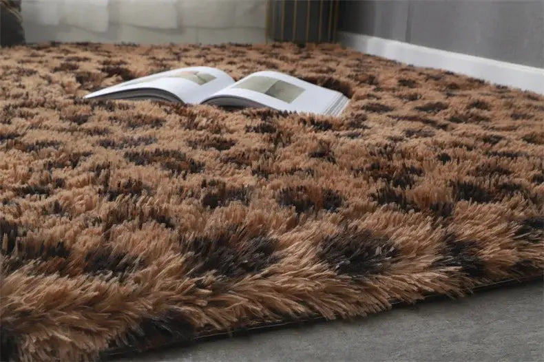 Premium Fluffy Area Rug brown shag carpet, extra soft shaggy rug for living room