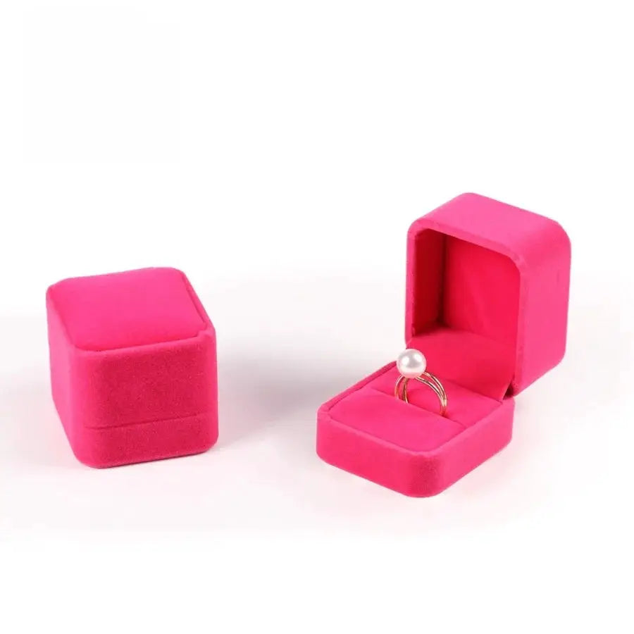 Small Velvet Proposal Ring Box For Engagement Gift Keepsake Case Jewelry Packaging Box For Wedding