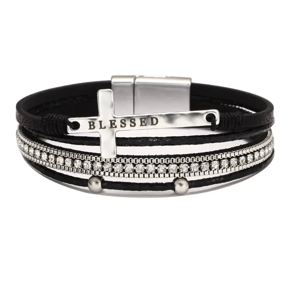 Bohemian Cowboy Chic Cross Bracelet Western Jewelry For Women Christian Religious Bracelet