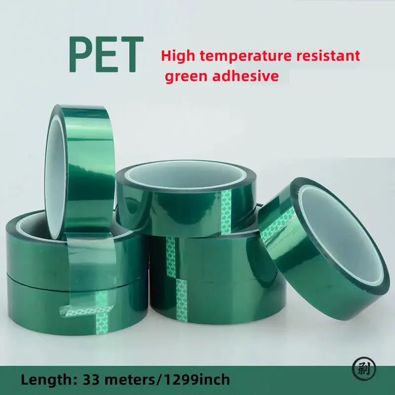 Green Polyester High Temperature Masking Tape With Silicone Adhesive For Painting Powder Coating And Circuit Boards