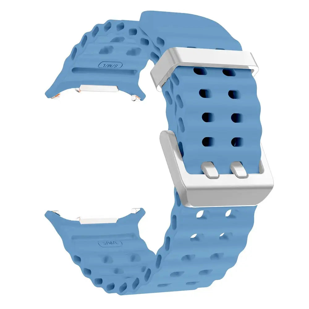 NEW Marine Silicone Strap For Samsung watch ultra 47mm Bracelet No Gaps Sport two-tone Band for Galaxy 8 ultra watchband 2030