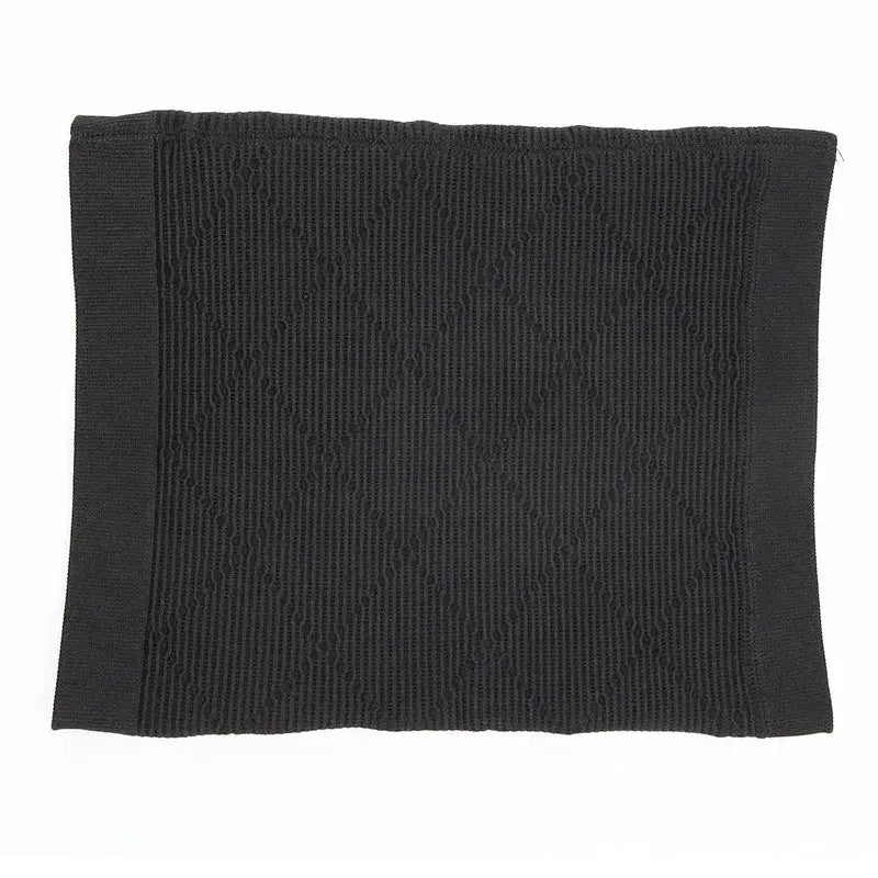 Men's black waist cincher body shaper with a diamond-knit pattern