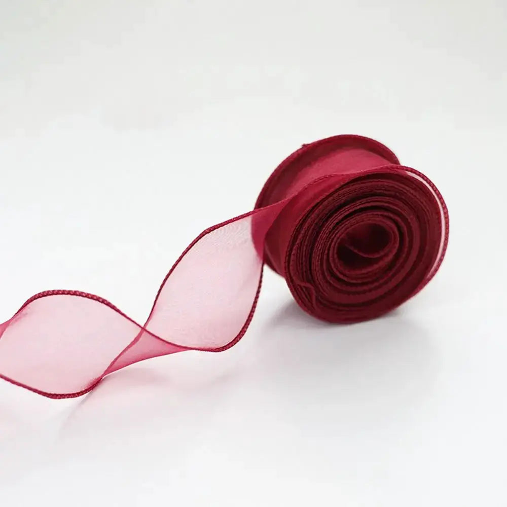 40mm Wide Satin Ribbon Flower Pattern in Organza And Lace Tulle, 10 Yard Roll for Wedding Bouquets And Gift Wrapping