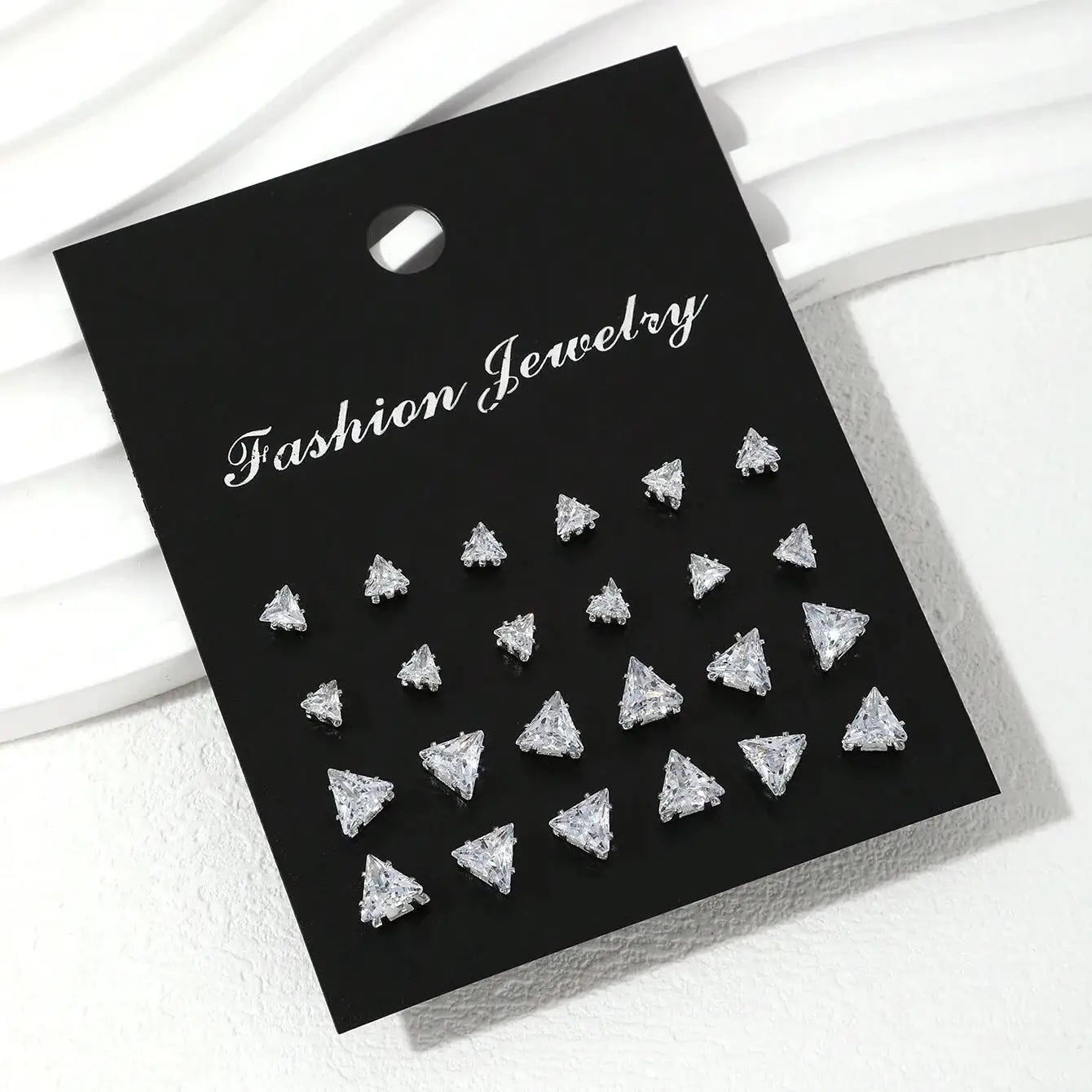 12 Pairs Zirconia Decorative Stud Earrings Set Luxurious Simple Shiny Gift For Women For Parties And Occasions