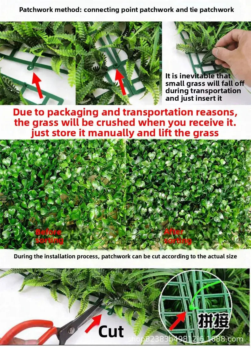 Simples Market artificial boxwood grass wall panel for indoor/outdoor vertical garden, green fake hedge