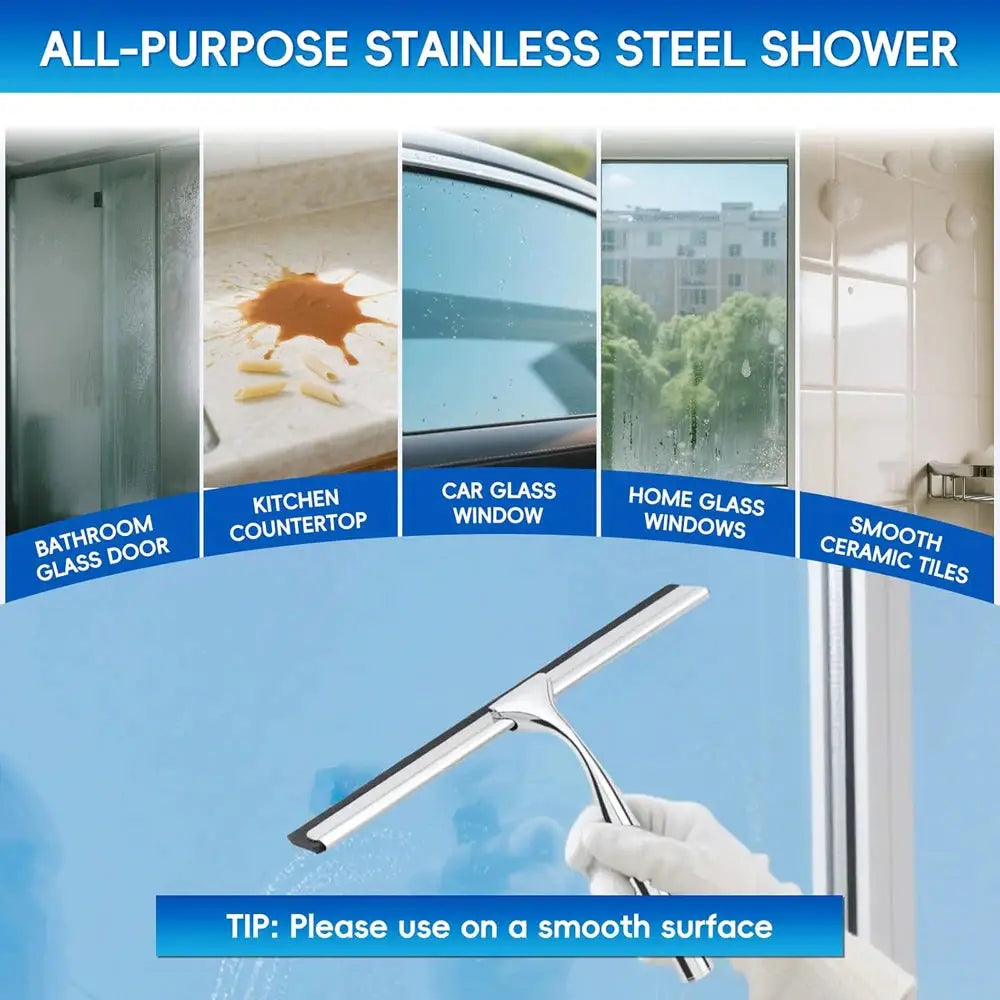 Matte black silicone shower squeegee by Simples Market for glass surfaces, mirrors, tiles and car windows