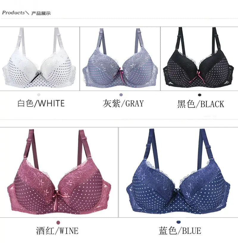 DaiNaFang lace push-up bras by Simples Market in white, gray, black, wine, blue (5 colors)
