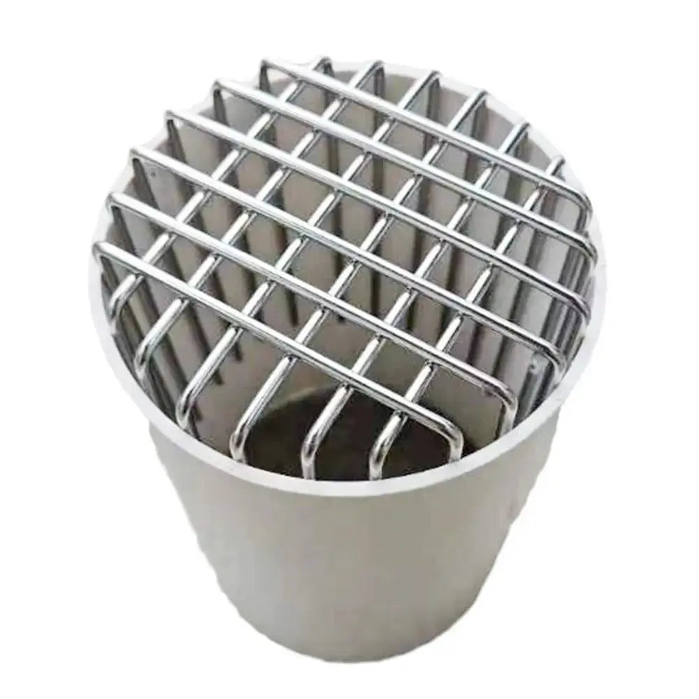 Round stainless steel roof drain cover with anti-blocking grid, Simples Market.