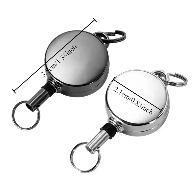 Retractable Key Chain With Durable Metal Construction And Smooth Recoil For Keys And ID Card Holder With Anti Theft