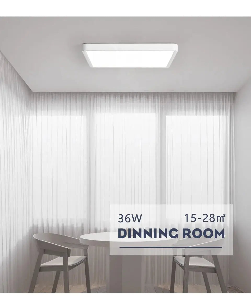MARPOU Tuya Smart LED square ceiling lamp, white finish with remote/app voice control