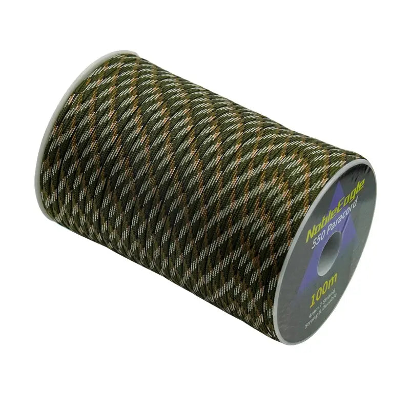Paracord rope spool by Simples Market; military camouflage 550 parachute cord, 4mm diameter, 100m length