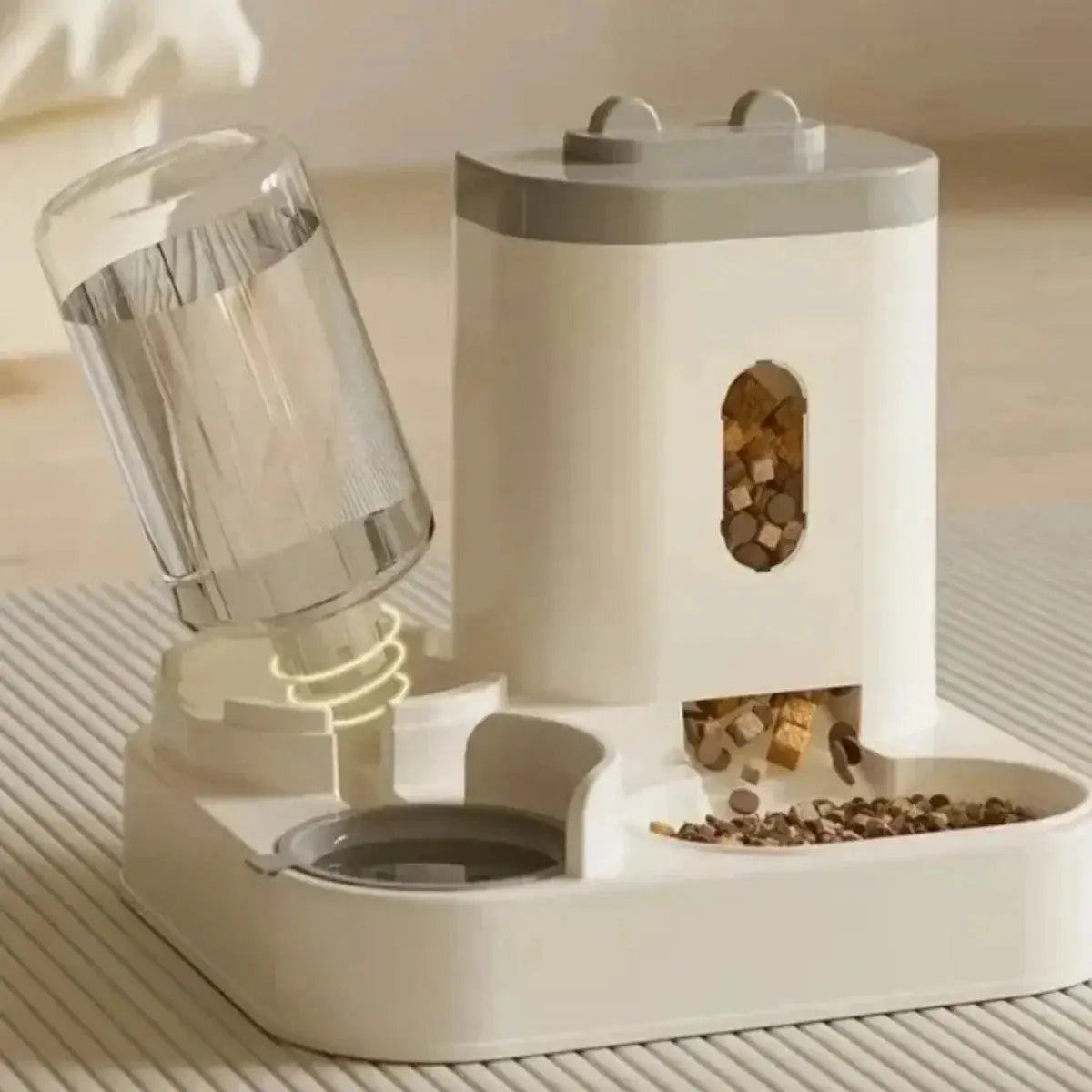 Automatic Pet Feeder For Dogs And Cats With Water Fountain Large Capacity Non Electric Gravity Dispenser