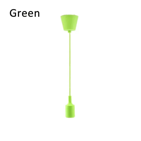 Green silica gel pendant light, single head with 100cm cord and E27 holder