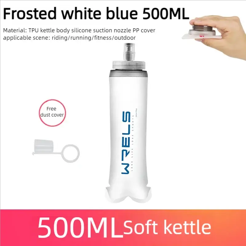 WRELS Collapsible Soft Flask BPA Free Water Bottle For Running Hiking Camping Travel Hydration