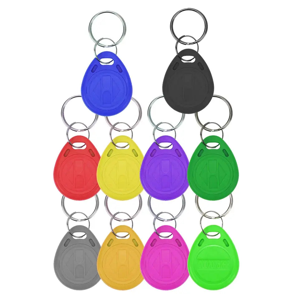 10pcs TK4100 EM4100 RFID teardrop keyfobs in assorted colors for door access control