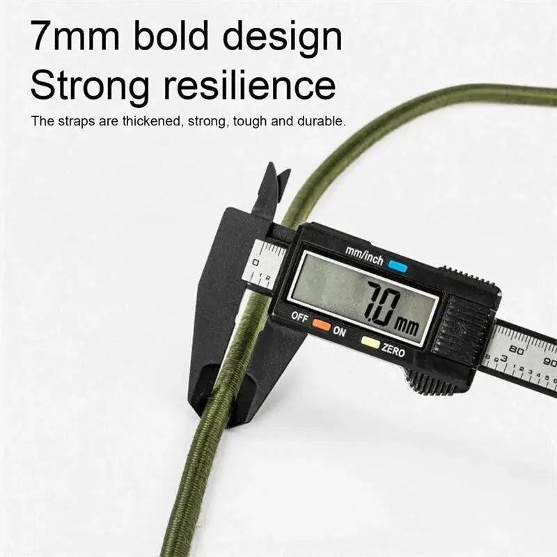 Bungee cord 7mm thick, Simples Market outdoor heavy-duty green elastic tie strap with carabiner hooks