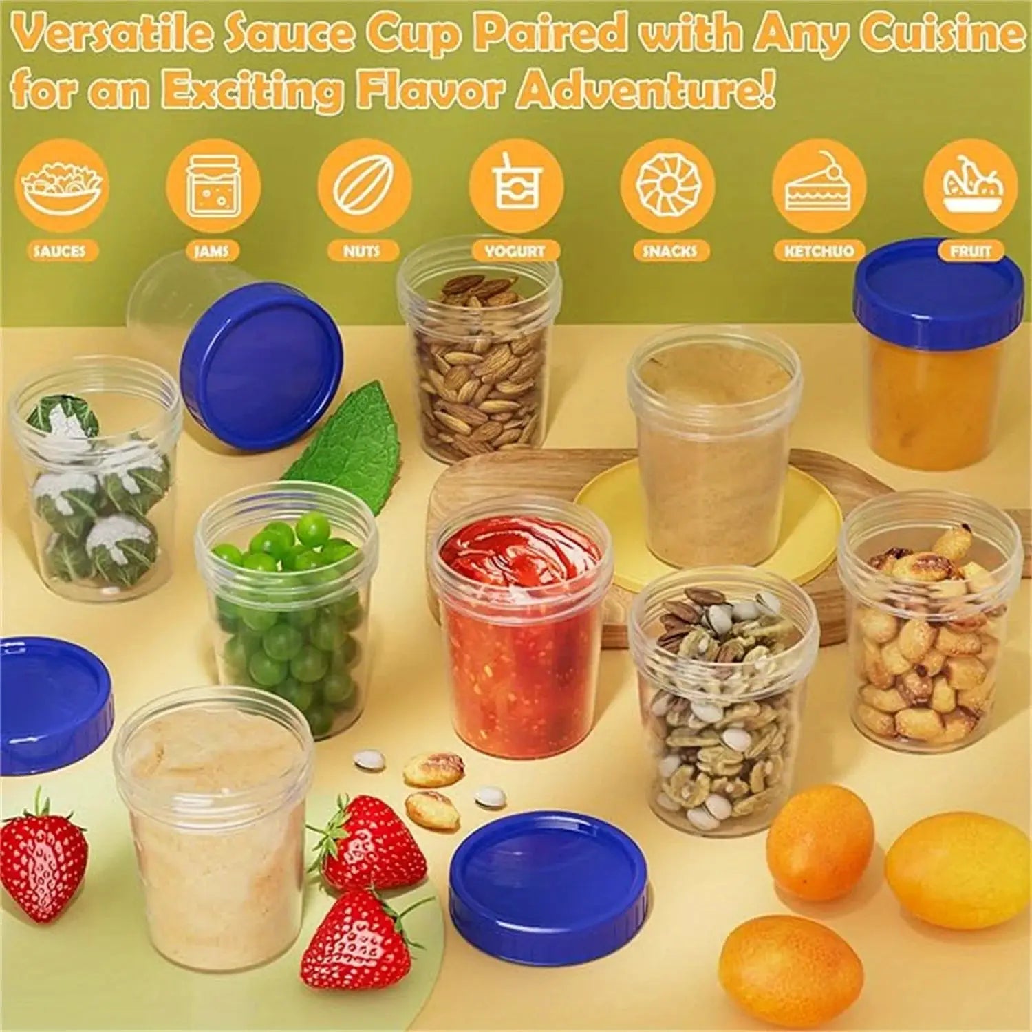 FreshSeal 4oz Travel Condiment Containers With Lids Airtight Leakproof Storage For Dressings And Sauces
