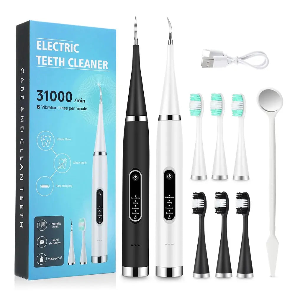 BrightSmile Electric Teeth Cleaner Dental Scaler Waterproof Rechargeable At Home Professional Grade Tartar Removal