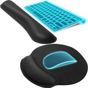 2 Piece Keyboard And Mouse Pad Wrist Rest Set With Silky Gel Memory Foam For Comfortable Ergonomic Keyboard And Mouse