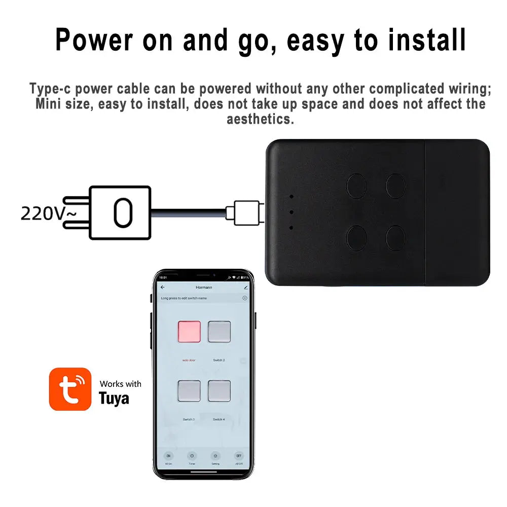 Simples Market WIFI Sommer 868 smart garage door opener with 868MHz RF bridge and Tuya app remote