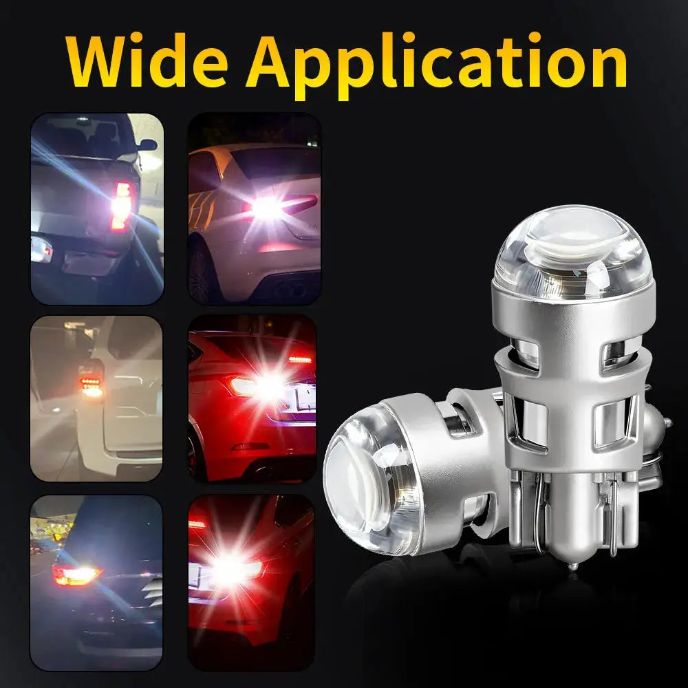 LED T10 W5W 168LED car bulbs, by Simples Market, white with clear lens for license plate lights and turn signals