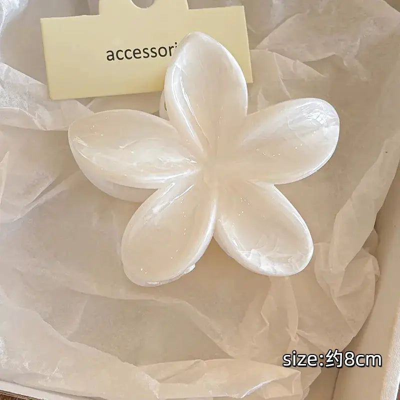 Korean Hawaiian Flower Crab Hair Clips For Girls Lightweight Durable Beach Accessories Trendy Beachwear
