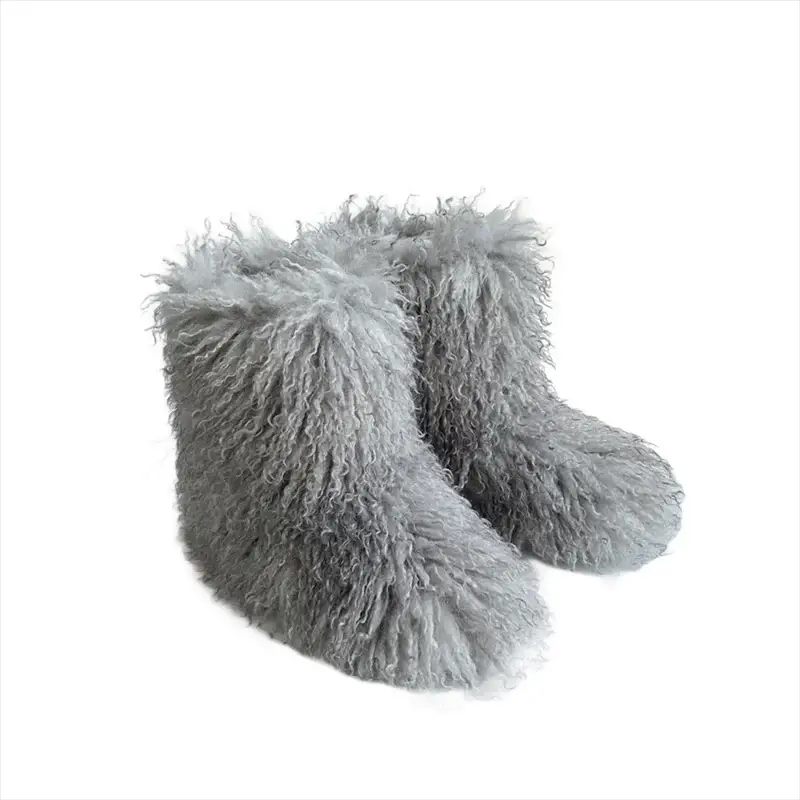 EverWarm Raccoon Fur Mid Calf Winter Snow Boots With Plush Insole And Short Plush Lining For All Day Warmth