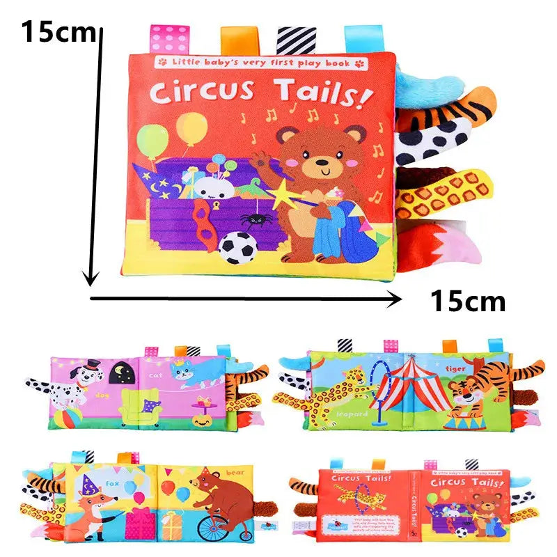 3D Visual Tail Cloth Baby Book Tear Resistant Biteable Toy for Early Cognitive Development and Interactive Play