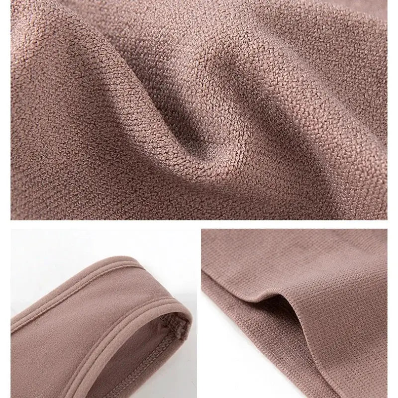 Simples Market women's wide-strap seamless wireless knit bra in taupe fabric