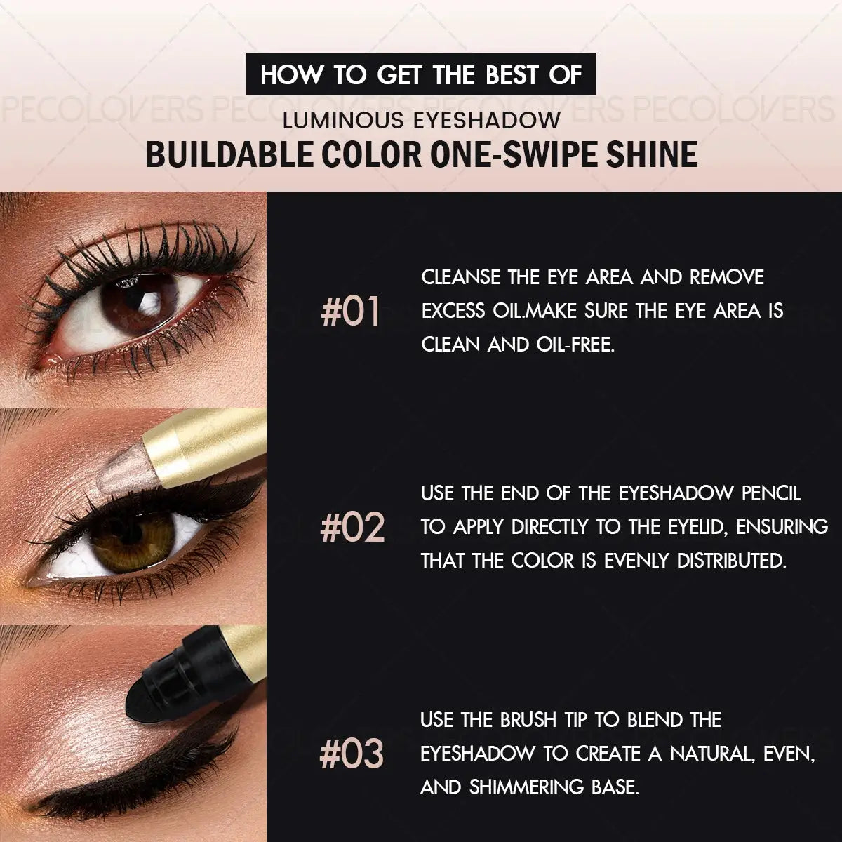LuxeHue Dual Ended Eyeshadow Stick Glitter And Matte Finishes Smudge Proof Waterproof All Day Wear