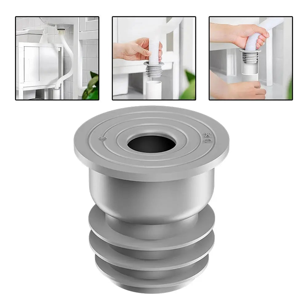 Simples Market gray washing machine drain pipe seal; plastic floor drain sealing ring.