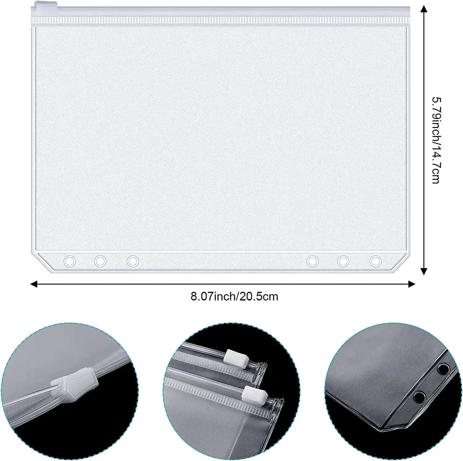 A6 6-hole binder pockets from Simples Market, waterproof PVC zipper binder pouches for notebooks/planners