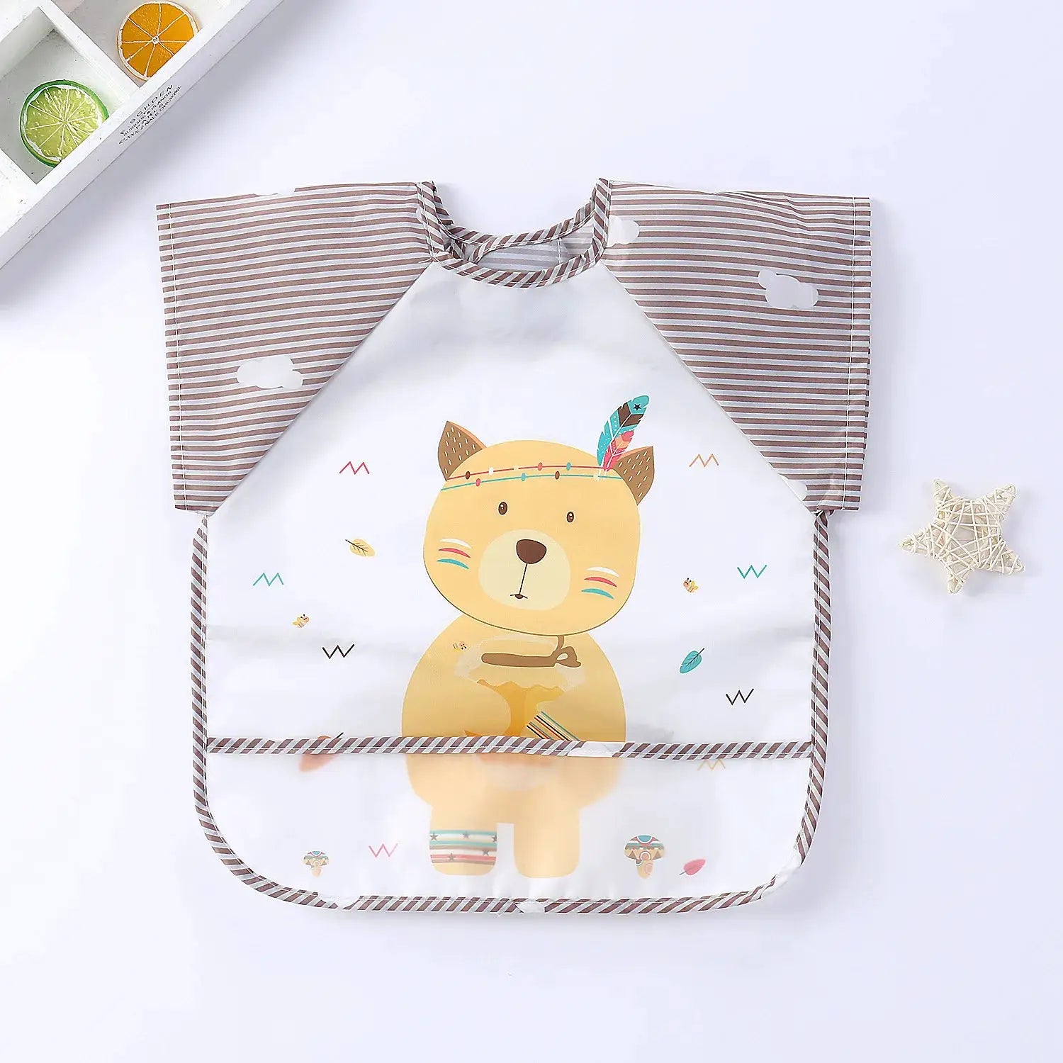 Waterproof EVA Full Sleeve Baby Bibs For Kids Long Sleeve Feeding Smock Apron Eating Breastplate Infant Clothing