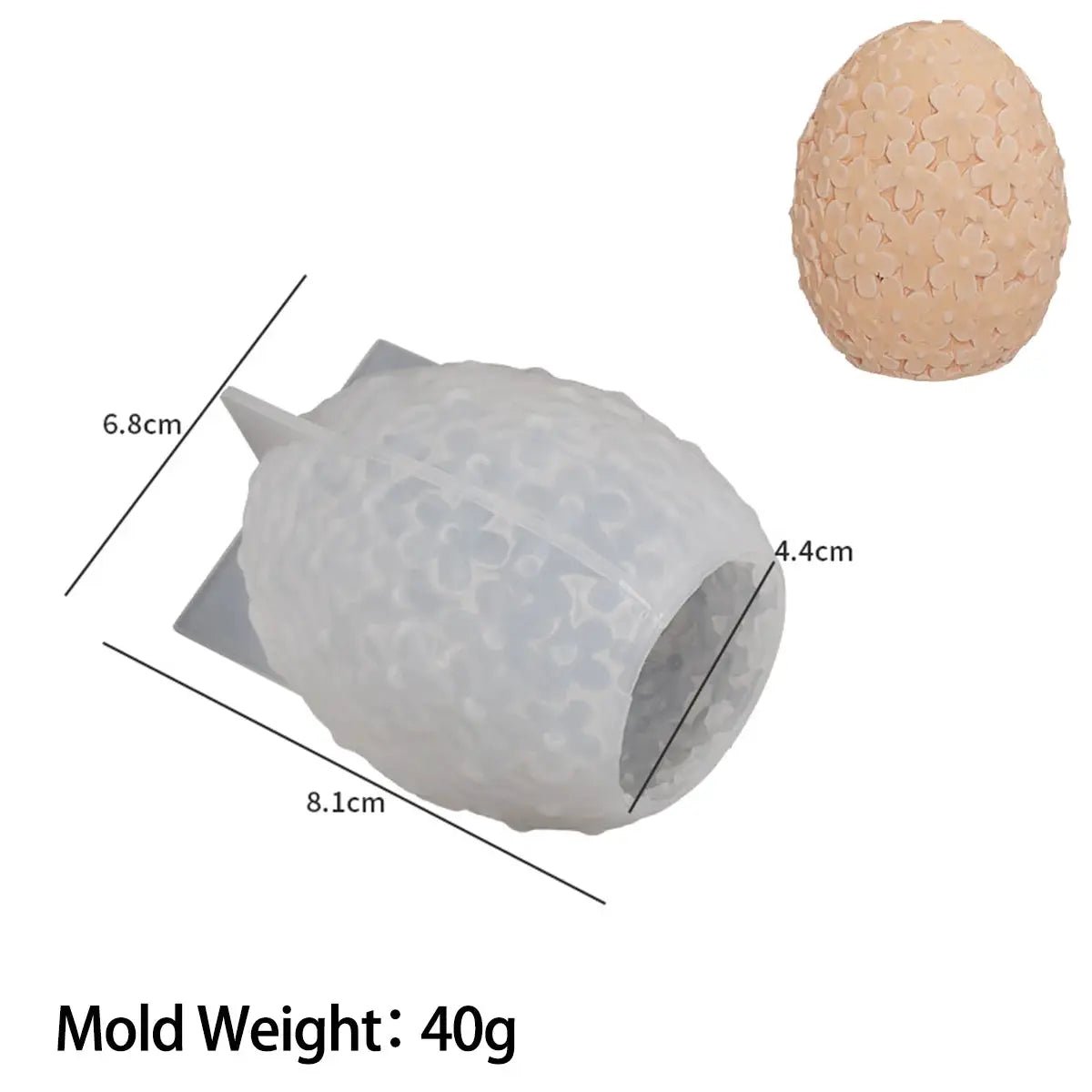 Silicone Mold Carving Flower Egg for Candles Soaps Resin Plaster Cakes DIY Kit Home Decor - Simples Market