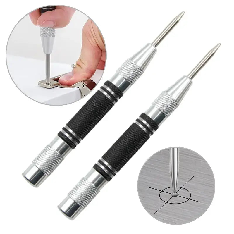 Two Piece Auto Center Punch Set Spring Type Automatic Center Punch Glass Breaker Window Breaker Centering Punch Tool