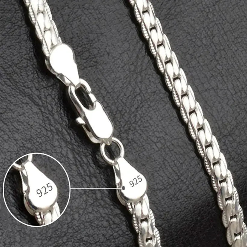 Unisex 6mm Silver Snake Chain Necklace 20 To 60 Cm Luxury Brand Design For Wedding And Engagement Jewelry
