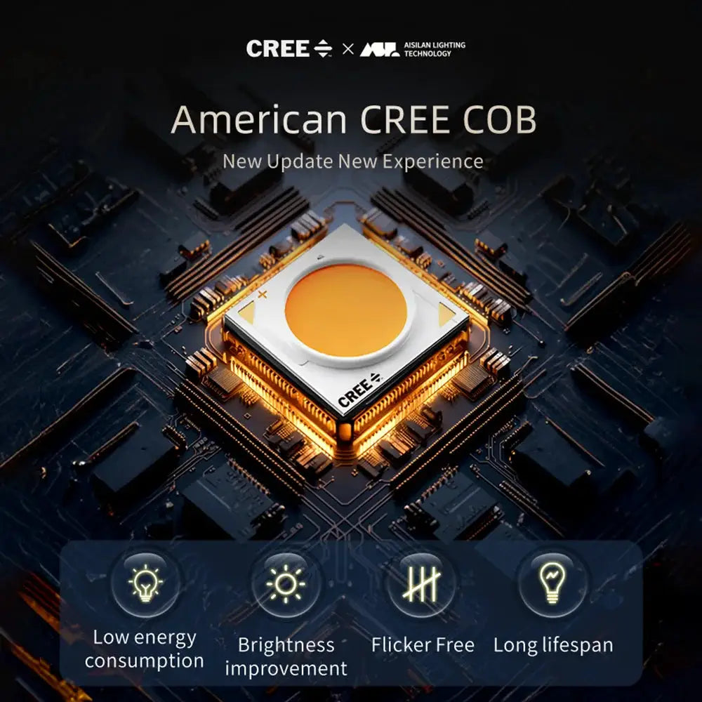 Aisilan LED ceiling spotlight COB module, 360° rotation, Cree-branded surface-mounted indoor lamp